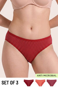 Zivame Low Rise Full Coverage Bikini Panty (Pack of 3) - Multicolor — thumbnail 1